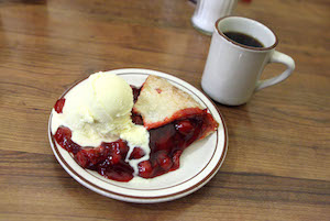 Pie and coffee.